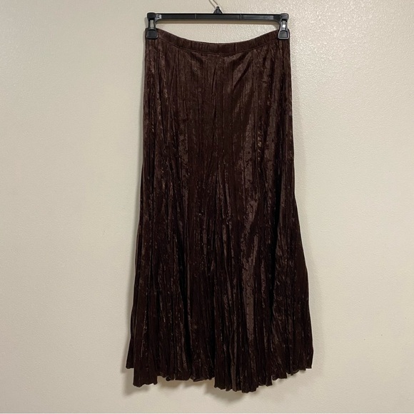 Karen Kane Maxi Skirt Womens Size Small Brown crush velvet texture - Picture 1 of 10